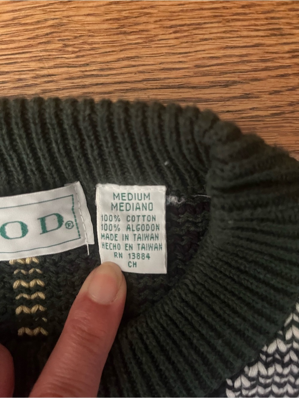 Izod Men's Dark Green Plaid Crewneck Sweater Sz. M 100% Cotton Preppy Classic - Picture 4 of 7